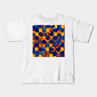 Blue and yellow hexagon pattern Kids T-Shirt